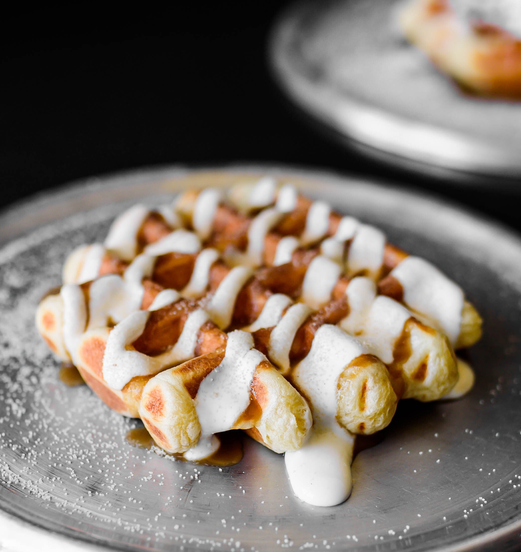 Cinnamon Roll Waffle (Cinnamon Sugar, Marshmallow Fluff) | Waffie